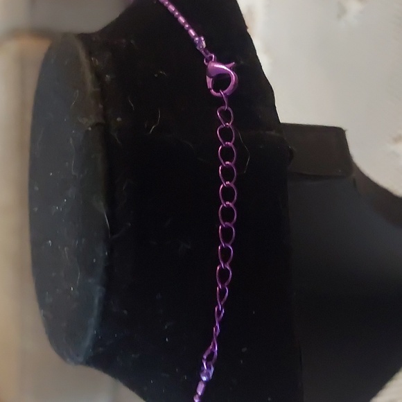 Purple Mermaid Rhinestone Pendant Kids Necklace - Picture 6 of 14